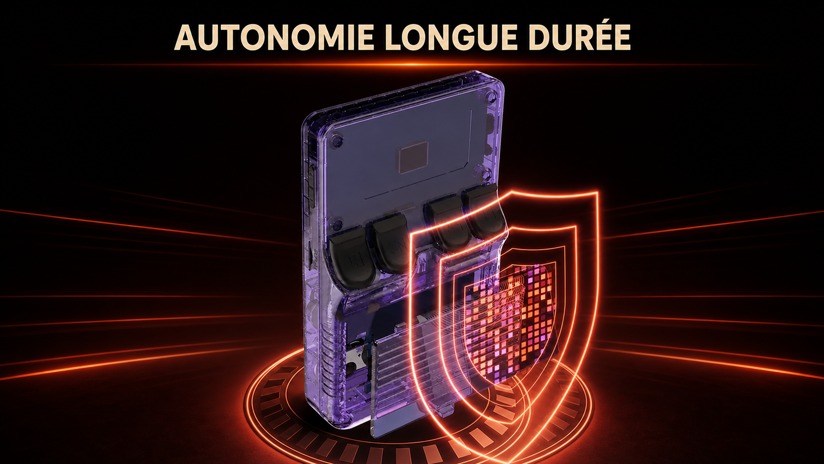 Console portable transparente avec protection lumineuse et autonomie longue durée